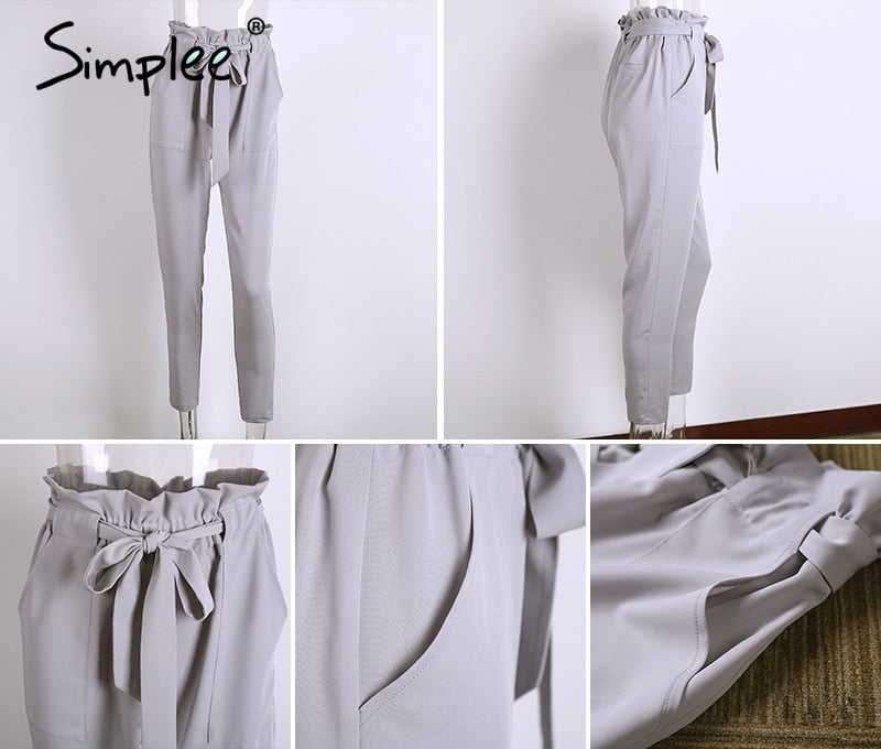 Chiffon khaki harem ladies summer casual Streetwear sash black elastic high waist pants The Clothing Company Sydney