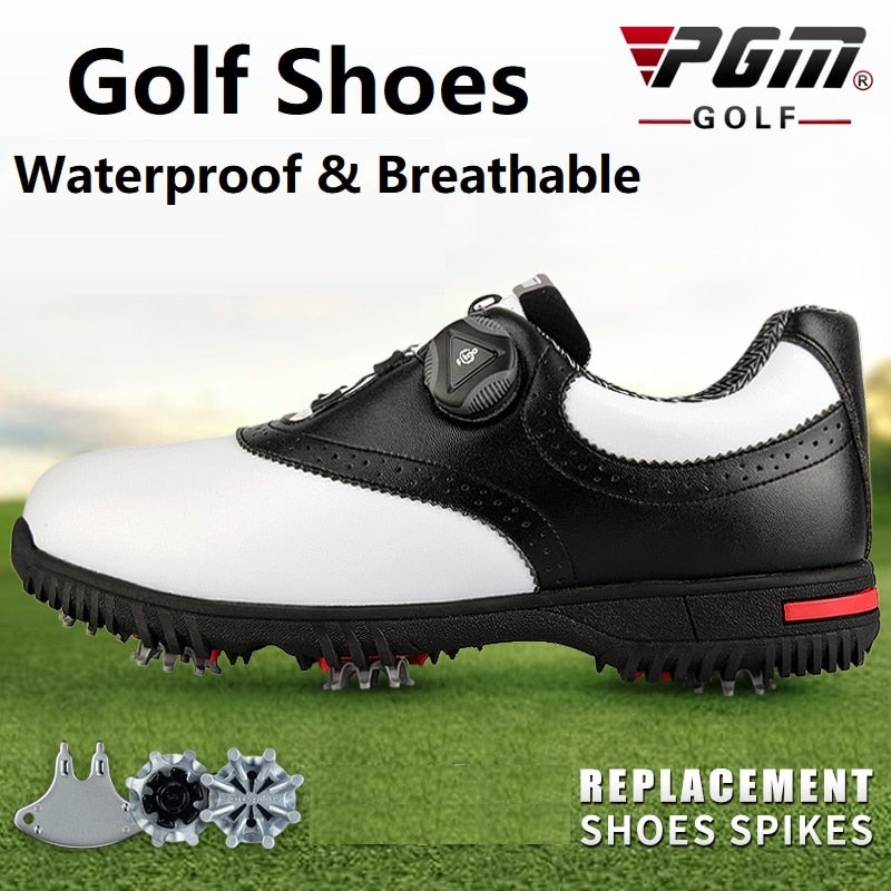 PGM Men Golf Shoes Waterproof Sports Shoes Rotating Buckles Anti-slip Sneakers Multifunctional Golf Trainers The Clothing Company Sydney