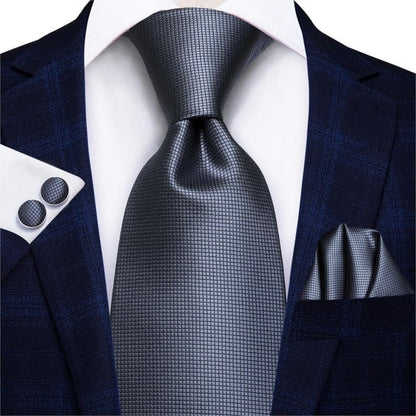 3 Piece 8.5cm Business Black Solid Paisley 100% Silk Men's Tie Neck Strip Tie Formal Luxury Wedding Neckties Set The Clothing Company Sydney