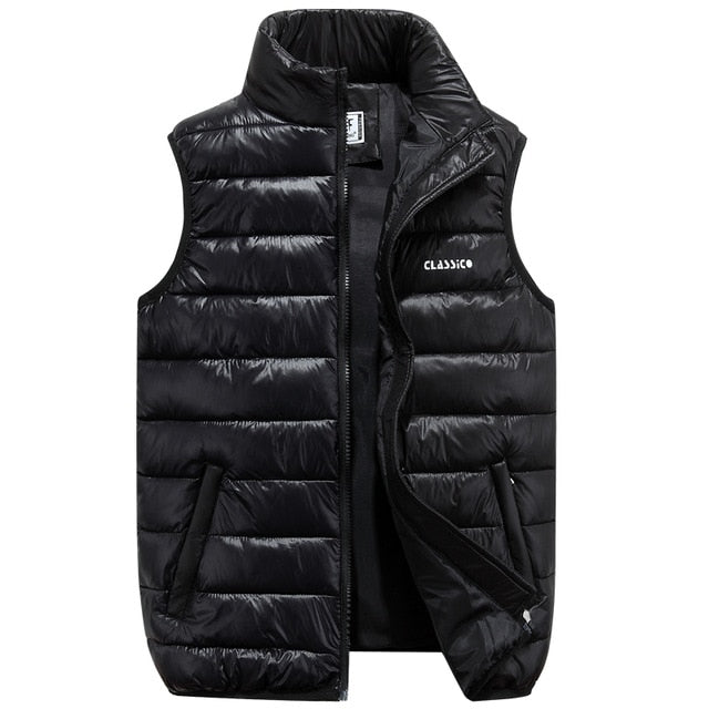 Winter Men's Sleeveless Plus Big Size Black Vest Autumn Casual Warm Thick Coats Cotton-Padded Work Men Waistcoat Vest Jacket The Clothing Company Sydney