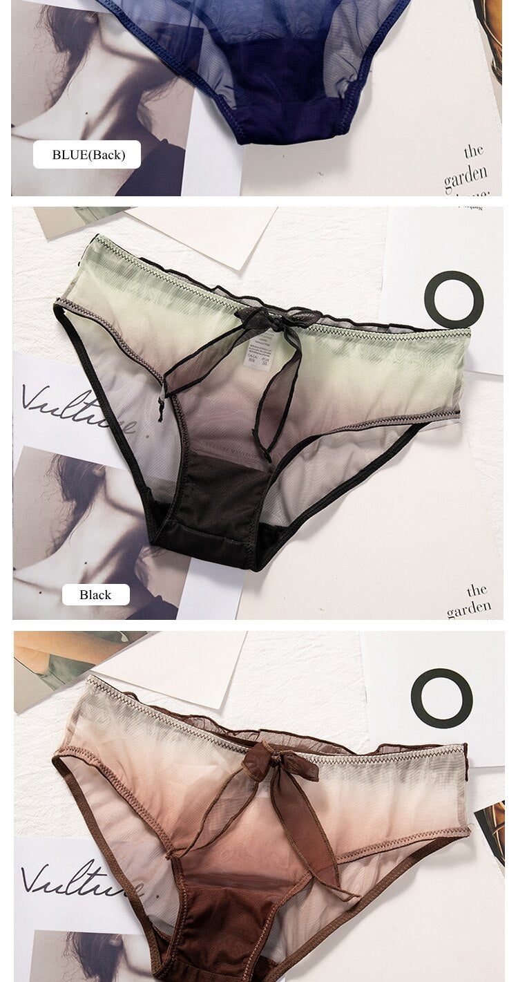 Bow Sweet Transparent Panties Soft Breathable Cute Underwear Ladies Cotton Briefs Gradient  Sexy Panties The Clothing Company Sydney