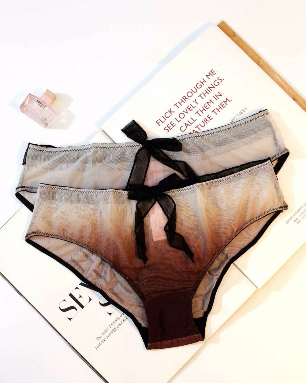 Bow Sweet Transparent Panties Soft Breathable Cute Underwear Ladies Cotton Briefs Gradient  Sexy Panties The Clothing Company Sydney