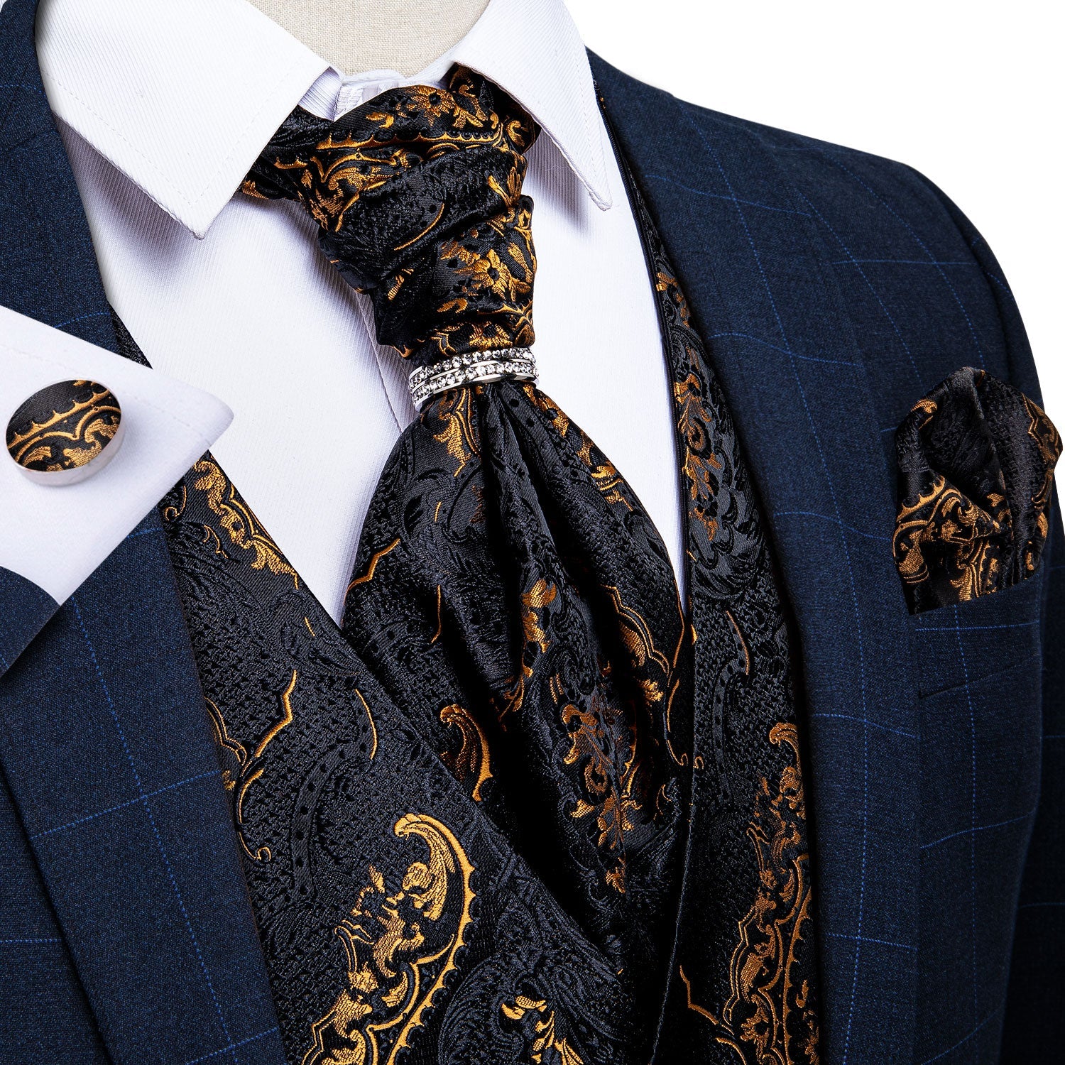 Gold waistcoat and on sale tie