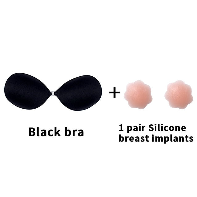 Invisible Push Up Bra Self-Adhesive Silicone Seamless Front Closure Sticky Backless Strapless Bra The Clothing Company Sydney