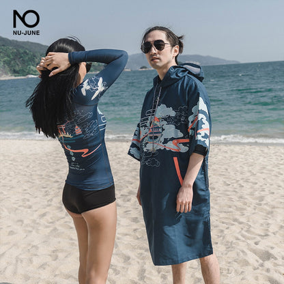 Beach Poncho Hooded Bath Microfiber Wetsuit Changing Surf Towel for Swimming Beach Outdooor Bathrobe The Clothing Company Sydney