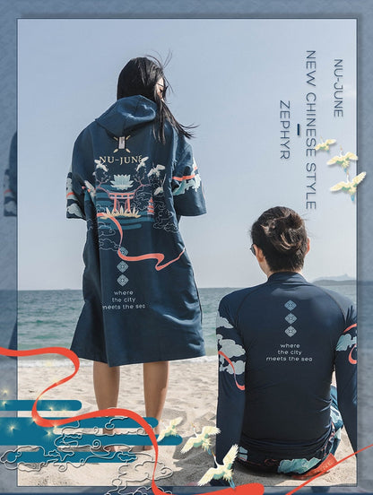 Beach Poncho Hooded Bath Microfiber Wetsuit Changing Surf Towel for Swimming Beach Outdooor Bathrobe The Clothing Company Sydney