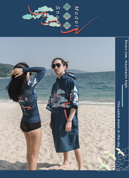 Beach Poncho Hooded Bath Microfiber Wetsuit Changing Surf Towel for Swimming Beach Outdooor Bathrobe The Clothing Company Sydney