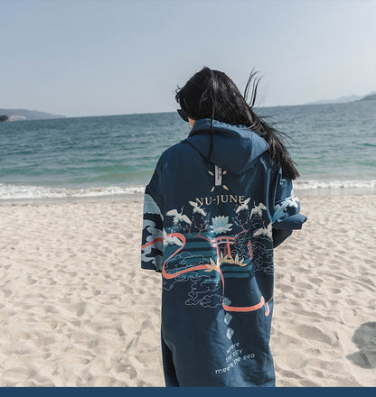 Beach Poncho Hooded Bath Microfiber Wetsuit Changing Surf Towel for Swimming Beach Outdooor Bathrobe The Clothing Company Sydney