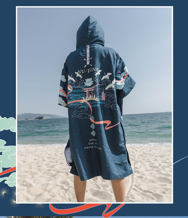 Beach Poncho Hooded Bath Microfiber Wetsuit Changing Surf Towel for Swimming Beach Outdooor Bathrobe The Clothing Company Sydney