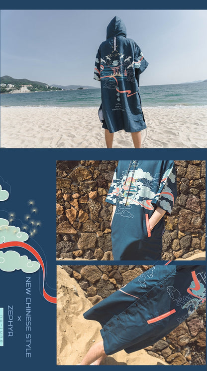 Beach Poncho Hooded Bath Microfiber Wetsuit Changing Surf Towel for Swimming Beach Outdooor Bathrobe The Clothing Company Sydney