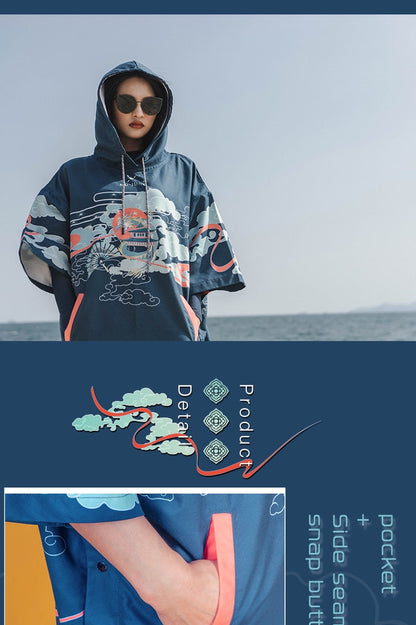 Beach Poncho Hooded Bath Microfiber Wetsuit Changing Surf Towel for Swimming Beach Outdooor Bathrobe The Clothing Company Sydney