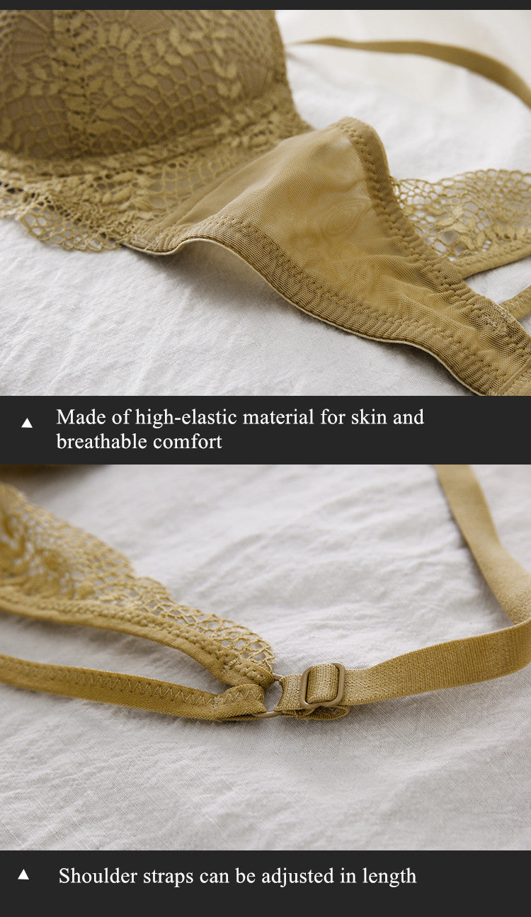 2 Pcs/Set Panties Bra Set Push Up Breathable Comfortable Elastic