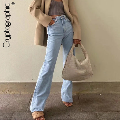 Casual Fashion Straight Leg Women's Jeans Denim Bottom Long High Waist Baggy Fall Pants The Clothing Company Sydney