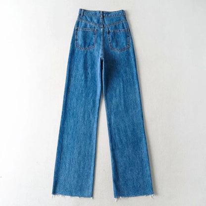Casual Fashion Straight Leg Women's Jeans Denim Bottom Long High Waist Baggy Fall Pants The Clothing Company Sydney