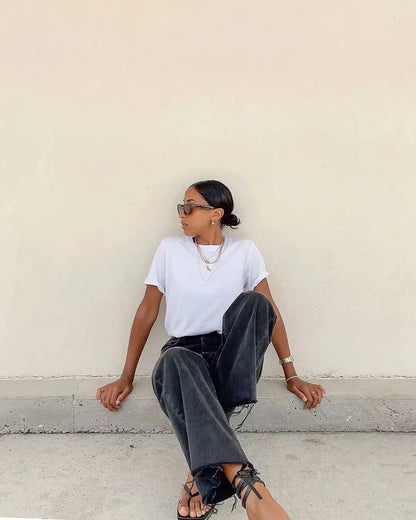 Casual Fashion Straight Leg Women's Jeans Denim Bottom Long High Waist Baggy Fall Pants The Clothing Company Sydney