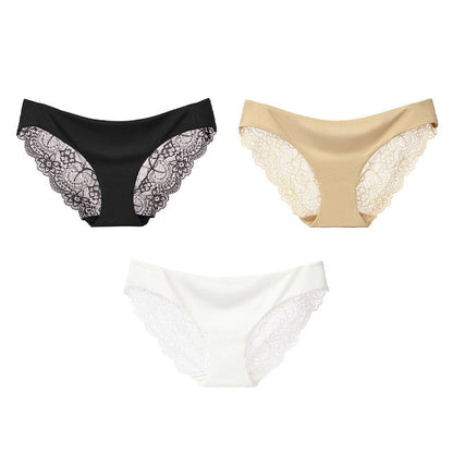 3 Pack Seamless low-Rise women's sexy lace lady panties seamless cotton breathable  Hollow briefs Plus Size underwear The Clothing Company Sydney