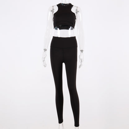 Sleeveless cami Yoga Gym elastic leggings two 2 piece neon crop top summer fashion stretchy casual set The Clothing Company Sydney