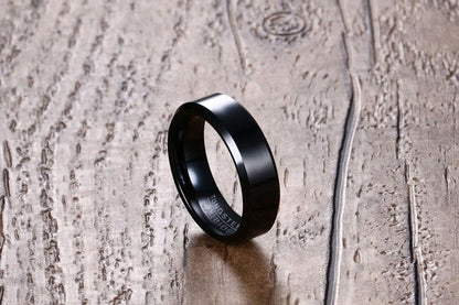 Black Tungsten Carbide Men's Ring Wedding Engagement Ring The Clothing Company Sydney