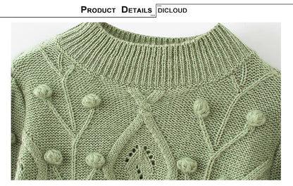 Turtleneck Women's Pom Poms Sweater Autumn Winter Oversized Long Sleeve Knitted Jumpers Fashion Ladies Pullover The Clothing Company Sydney