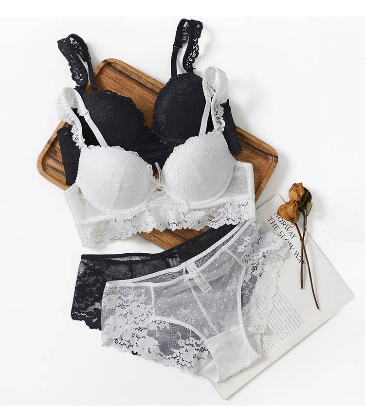 Sexy Push-up Bra And Panty Hollow Brassiere Gather Sexy Bra Embroidery Lace Lingerie Set The Clothing Company Sydney