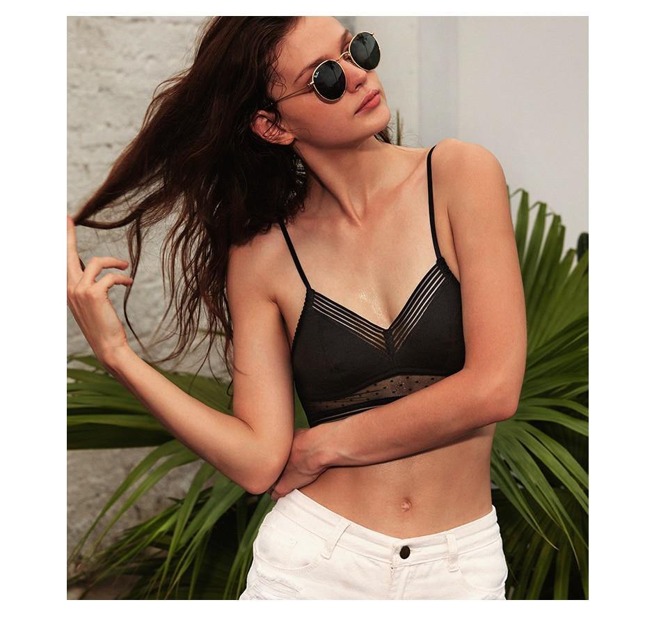 Dot Mesh Thin Triangular Soft Seamless Backless Bra The Clothing Company Sydney