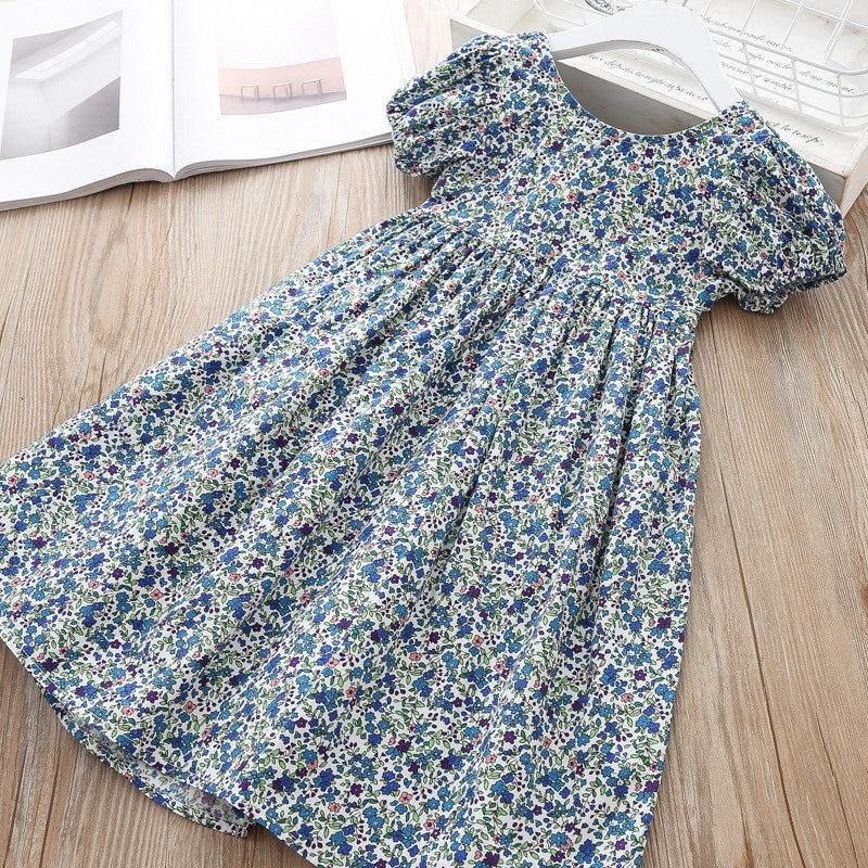 Summer Brand New Floral Lace Silk Dress Fashion Girls Round Neck Flying Sleeve Dress The Clothing Company Sydney