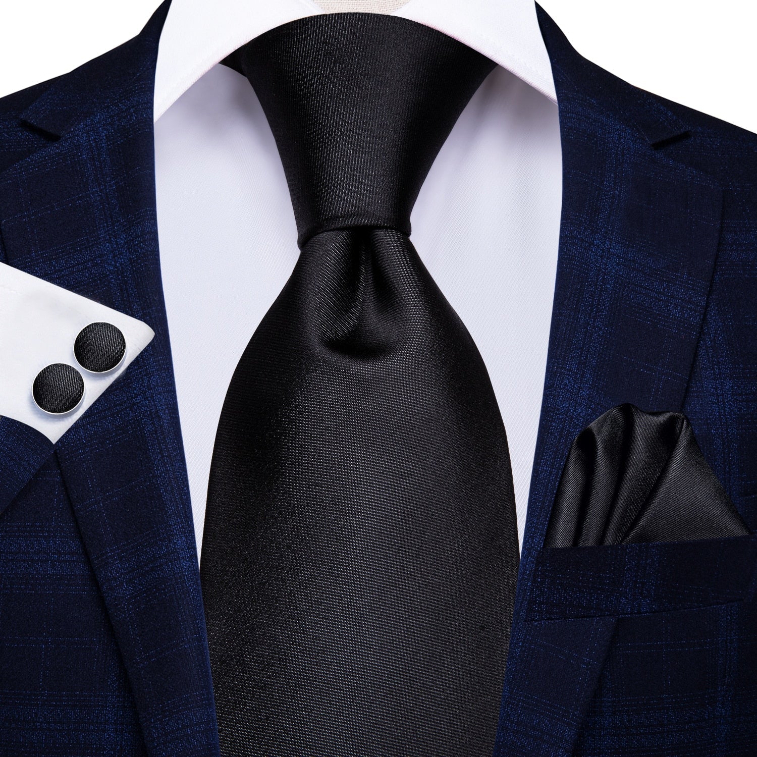 3 Piece 8.5cm Business Black Solid Paisley 100% Silk Men's Tie Neck Strip Tie Formal Luxury Wedding Neckties Set The Clothing Company Sydney