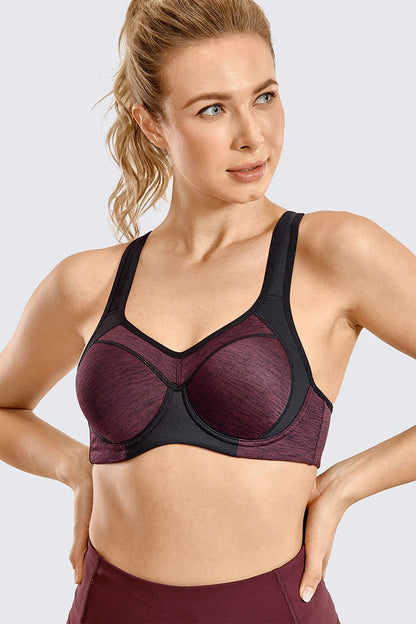 Sports Bra Women's Moisture-wicking High Impact Minimize Padded Full Support Racerback Underwire Sports Bra Top The Clothing Company Sydney