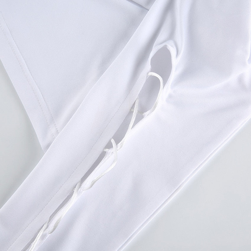 Tie Dye Print Tops Tee Bandage Long Sleeve Sexy Streetwear Summer Clothes Drawstring Slim T Shirt The Clothing Company Sydney