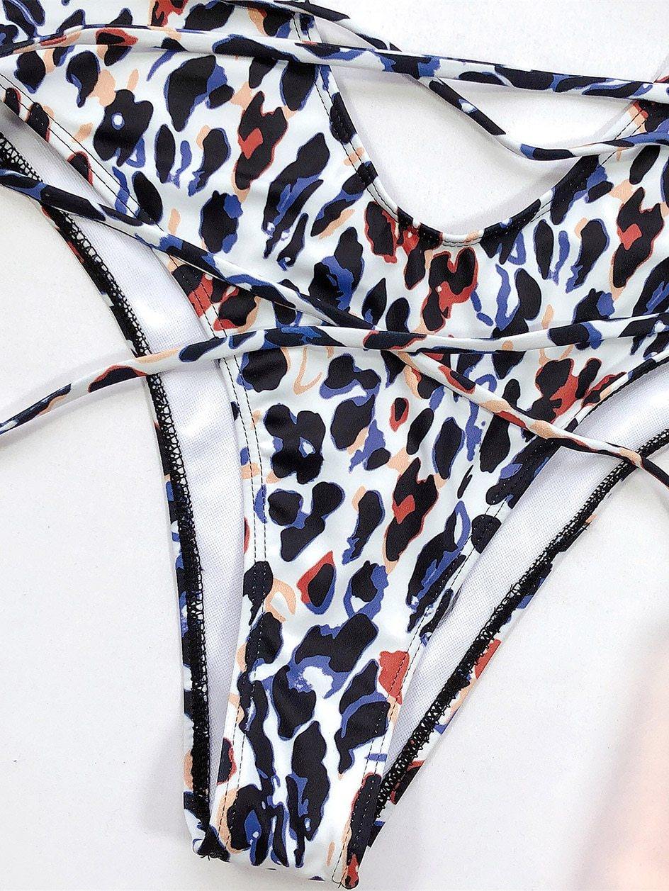 Snake Print Swimsuit One Piece Swimwear Leopard Bathing Suit Woman Bandage Swimming Wear Monokini The Clothing Company Sydney