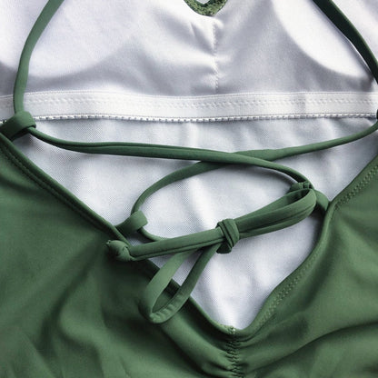 V Neck One Piece Swimsuit Backless Monokini  Bather Plus size High cut Bathing Suit Swim Bodysuit Swimwear The Clothing Company Sydney