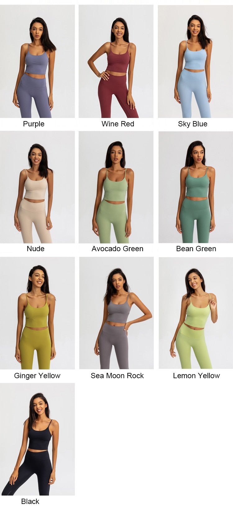 Buttery Soft Yoga Athletic Tank Top Spaghetti Straps Gym Fitness Crop Top Anti-sweat Push Up Workout Sports Bras The Clothing Company Sydney