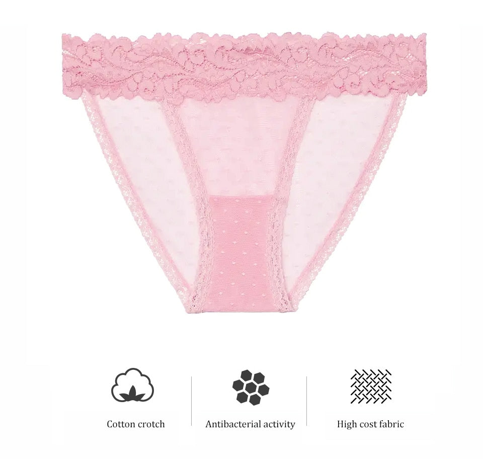 Dot Mesh Lace Underwear Low-waist Briefs Transparent intimates Lingerie Thong Sexy Panties The Clothing Company Sydney