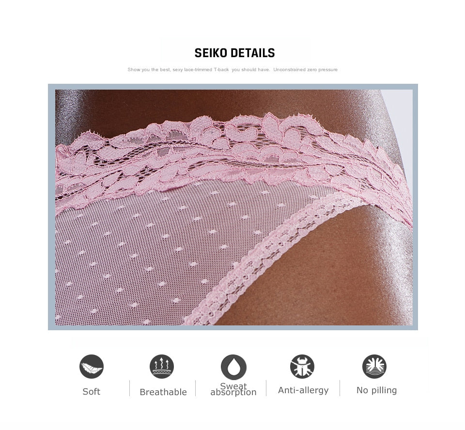 Dot Mesh Lace Underwear Low-waist Briefs Transparent intimates Lingerie Thong Sexy Panties The Clothing Company Sydney