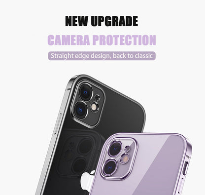 Classic Square Plate Frame Protection Soft Phone Case For iPhone 12 11 Pro XS Max X XR 6 6S 7 8 Plus SE Ultra Thin Clear Cover The Clothing Company Sydney