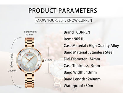 Ladies Fashion Luxury Rhinestone Dial Quartz Clock Water Resistant Stainless Steel Band Wristwatch Watch The Clothing Company Sydney