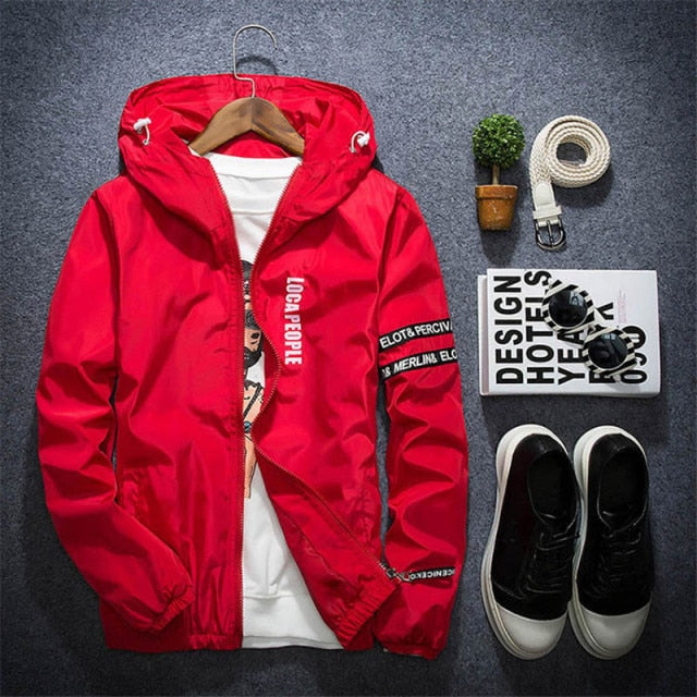 All Weather Casual Jacket Men Patchwork Slim Fit Hooded Coat Sportswear Zipper Thin Windbreaker Jackets The Clothing Company Sydney