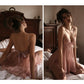 Summer Mesh Nightdress Bow Tie Backless Lace Sling Nightgown Backless Spaghetti Strap Nightwear The Clothing Company Sydney