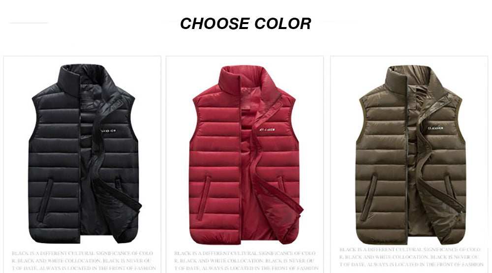 Winter Men's Sleeveless Plus Big Size Black Vest Autumn Casual Warm Thick Coats Cotton-Padded Work Men Waistcoat Vest Jacket The Clothing Company Sydney