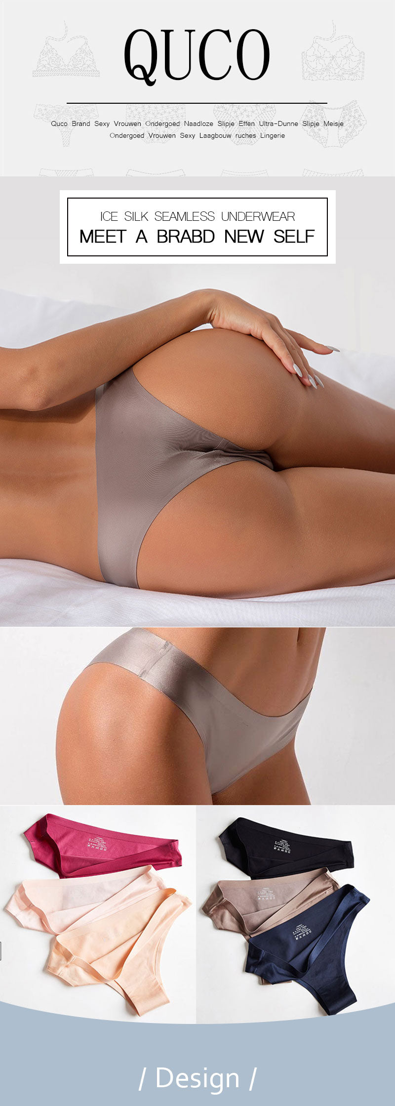 Custom Logo Seamless Thong Women Low Waist Panties Sexy Underwear