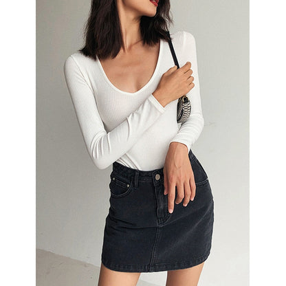 Long Sleeve Rib Knitted Solid Casual Lady Jumpsuit Bodysuit The Clothing Company Sydney