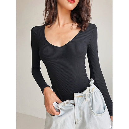 Long Sleeve Rib Knitted Solid Casual Lady Jumpsuit Bodysuit The Clothing Company Sydney