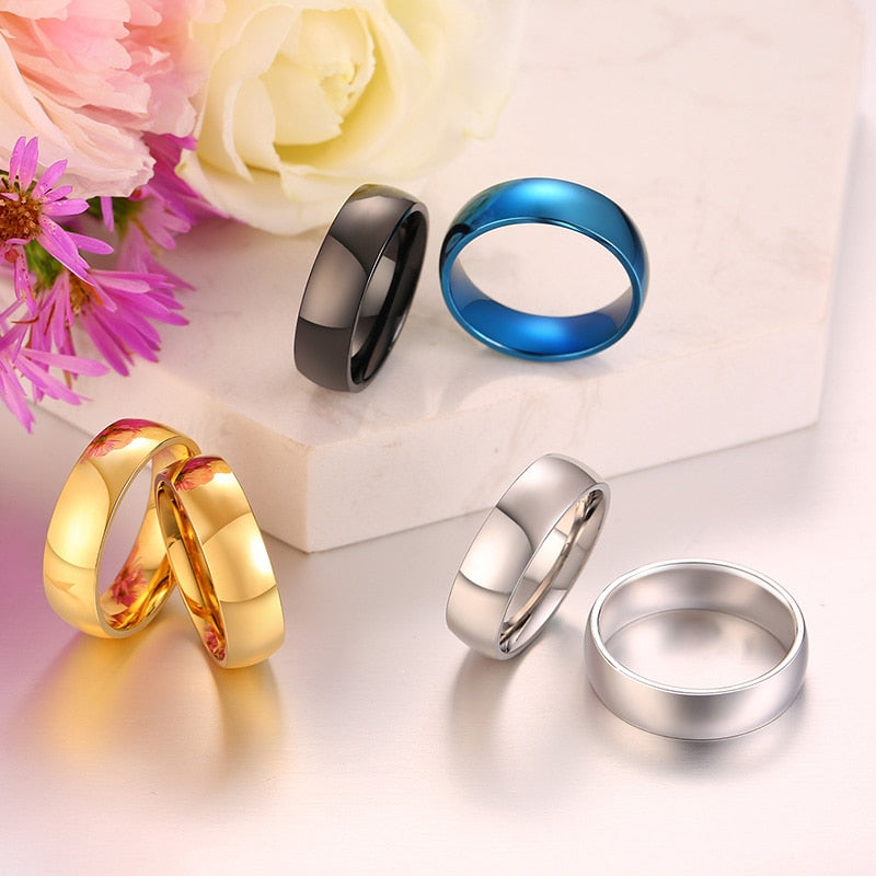 Classic Wedding Ring for Men Women Stainless Steel Jewelry 6mm And 8mm Width The Clothing Company Sydney