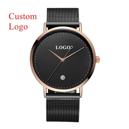 50 pack Brand Your Own Logo Watch Luxury OEM Customized Stainless Steel Mesh Watches The Clothing Company Sydney