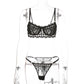 Embroidery Bra Underwear Set White Bra and Party Set Underwire Female Half Cup Bra Lingerie Set The Clothing Company Sydney