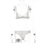 White Lingerie Bra Lace Patchwork Underwear Transparent Push up Bra and Thong Women Sexy Erotic Lingerie Set The Clothing Company Sydney