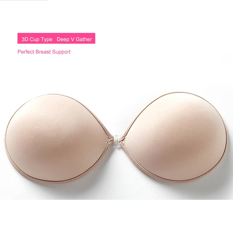 Invisible Push Up Bra Self-Adhesive Silicone Seamless Front Closure Sticky Backless Strapless Bra The Clothing Company Sydney