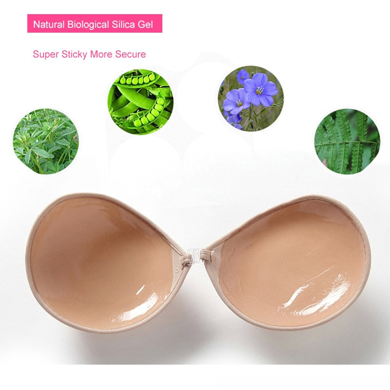 Invisible Push Up Bra Self-Adhesive Silicone Seamless Front Closure Sticky Backless Strapless Bra The Clothing Company Sydney