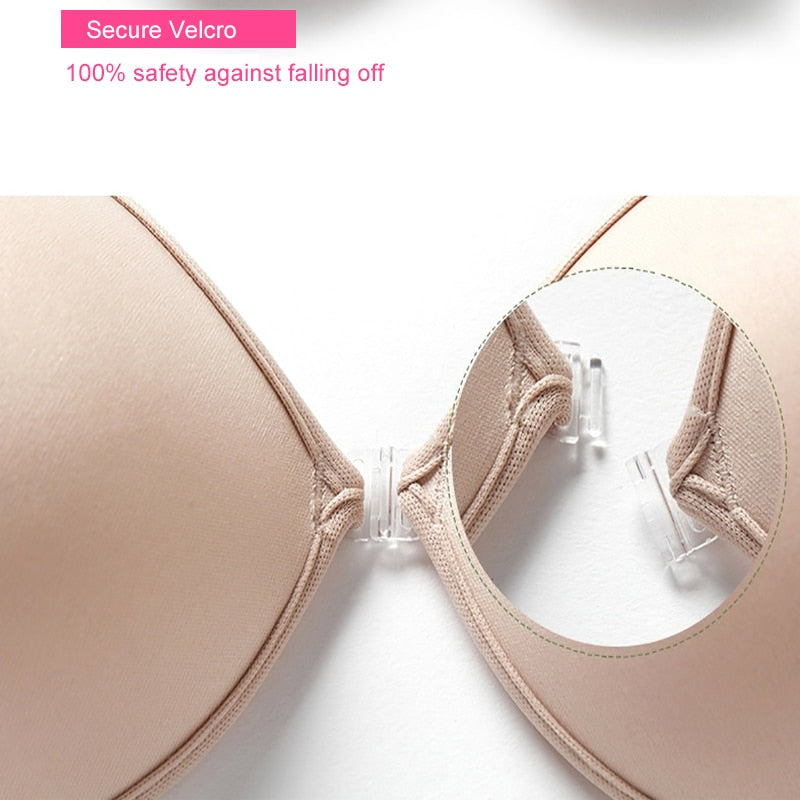 Invisible Push Up Bra Self-Adhesive Silicone Seamless Front Closure Sticky Backless Strapless Bra The Clothing Company Sydney