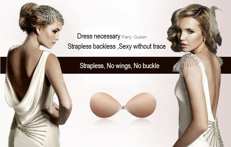 Invisible Push Up Bra Self-Adhesive Silicone Seamless Front Closure Sticky Backless Strapless Bra The Clothing Company Sydney